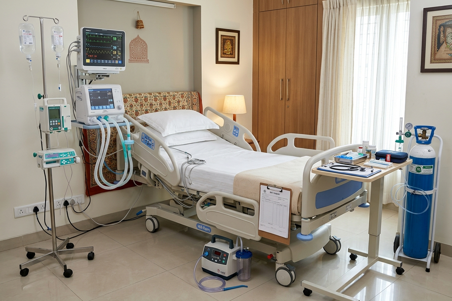 ICU setup at home service by NS Patient Homecare